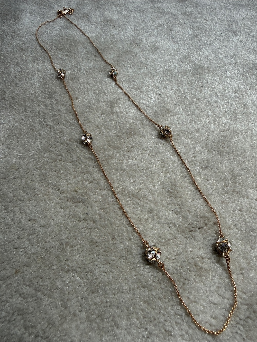 kate spade Rose Gold Station Necklace with Crystal Clusters